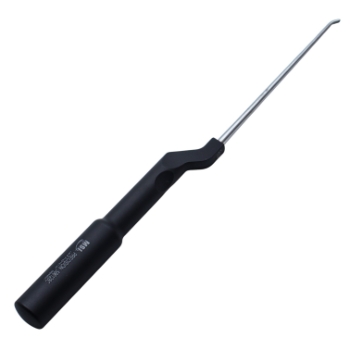Microdissectomy Curette, Forward Angled, Size #4, Bayonet, Round Offset Gray Aluminum Handle, Overall Length 10" (254mm) Compares To Codman 47-5017 